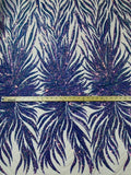 Angel Wing Sequin Design - 4 Way Stretch Wing Patterns Embroidered Sequins Fabric - 25 Yard Roll
