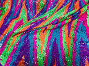 Zig Zag 4 Way Stretch Fabric - MultiColor