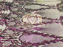 4 Way Stretch - Iridescent Purple - Triangle Design Sequins Fabric Embroidered Mesh Sold By The Yard