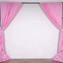 5 Feet x 10 Feet - Pink - Polyester Poplin Backdrop Drape Curtains, Photography Event Decor 1 Pair
