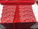 Guipure Lace Fabric - Red - Embroidered Floral Bridal Lace Guipure Wedding Dress By The Yard