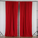 5 Feet x 10 Feet - Red - Polyester Poplin Backdrop Drape Curtains, Photography Event Decor 1 Pair