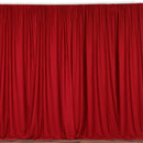 5 Feet x 10 Feet - Red - Polyester Poplin Backdrop Drape Curtains, Photography Event Decor 1 Pair