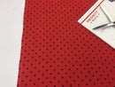 Poly Cotton Print Upholstery & Floral Fabric - Black and Red Polka Dot Print -  Sold By The Yard