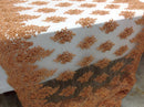 Wedding Dress - Dark Gold - French Sequin Flower Design On Mesh Lace Fabric Sold By Yard