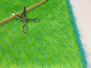 Faux Fur Fabric - Two Tone Lime Green / Aqua Spikes Multi-Color Soft Fur Fabric 60" By The Yard