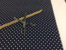 Poly Cotton Print Upholstery & Floral Fabric - Navy Polka Dot Print - Sold By The Yard