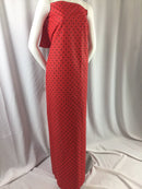 Poly Cotton Print Upholstery & Floral Fabric - Black and Red Polka Dot Print -  Sold By The Yard