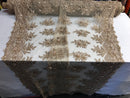 Beaded - Skin - Embroidered Floral Design Fancy Sequins Fabric with Beads Sold By The Yard