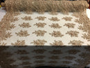 Beaded - Skin - Embroidered Floral Design Fancy Sequins Fabric with Beads Sold By The Yard