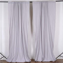 5 Feet x 10 Feet - Silver - Polyester Poplin Backdrop Drape Curtains, Photography Decor 1 Pair