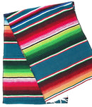 Mexican Sarape - Teal - Table Runner 14" Wide by 84" Long Table Runner/Fiesta Table Runner