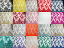 Damask Lace - Floral Damask Design Embroidered on Mesh Lace Fabric - 25 Yard Roll
